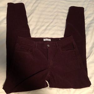 loft modern skinny burgandy cords NWOT